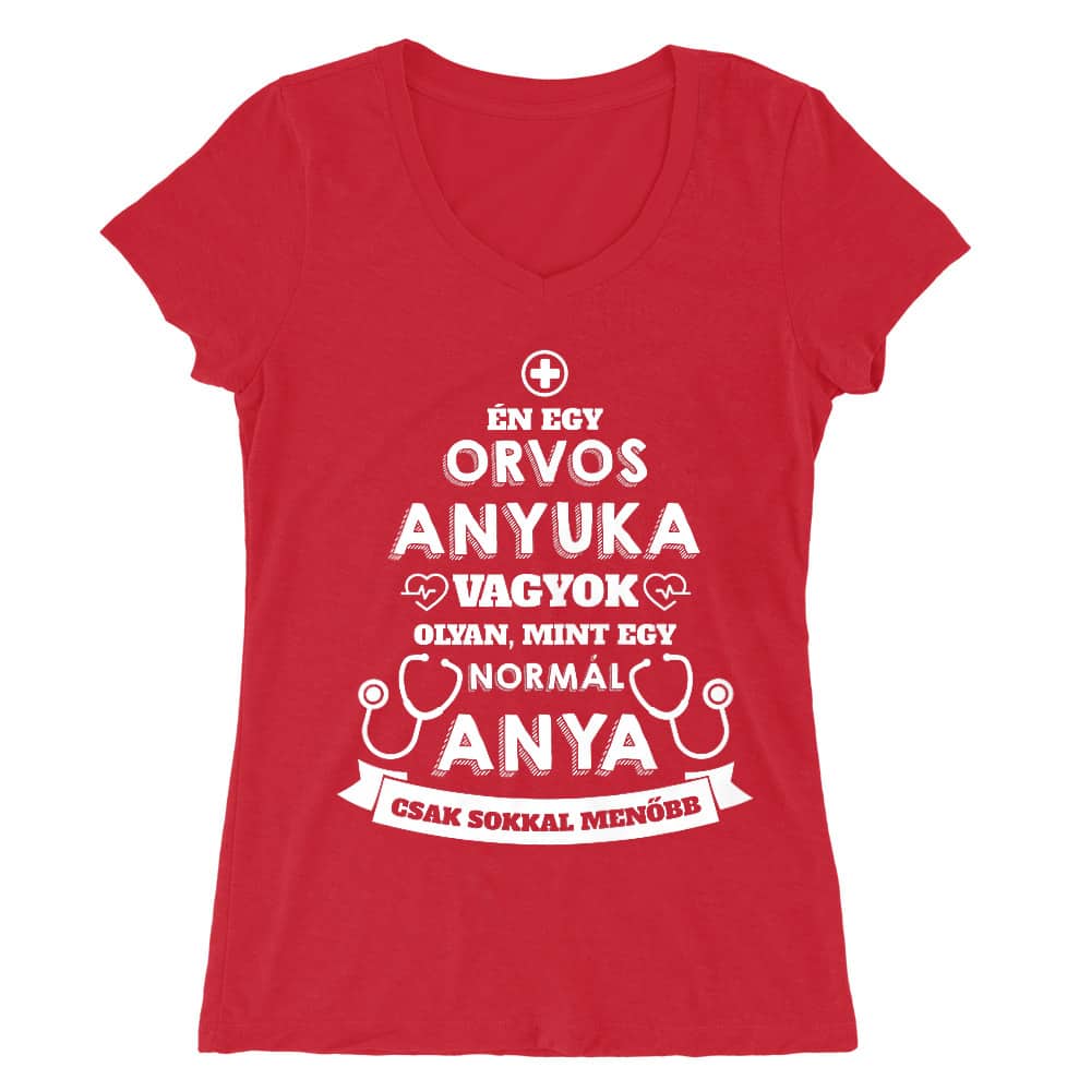 Orvos anya Női V-nyakú Póló
