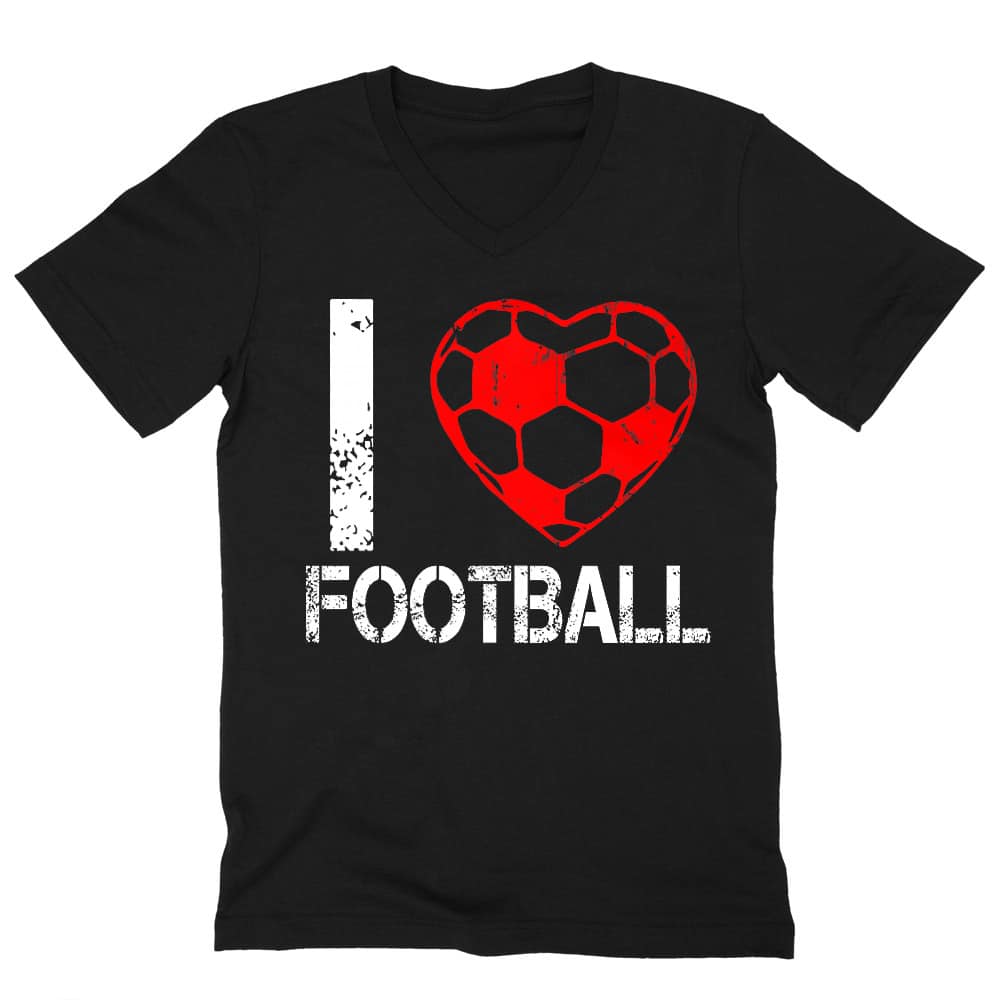 I love football Férfi V-nyakú Póló