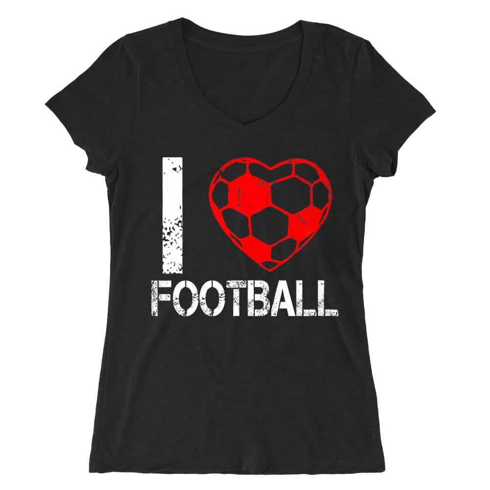I love football Női V-nyakú Póló