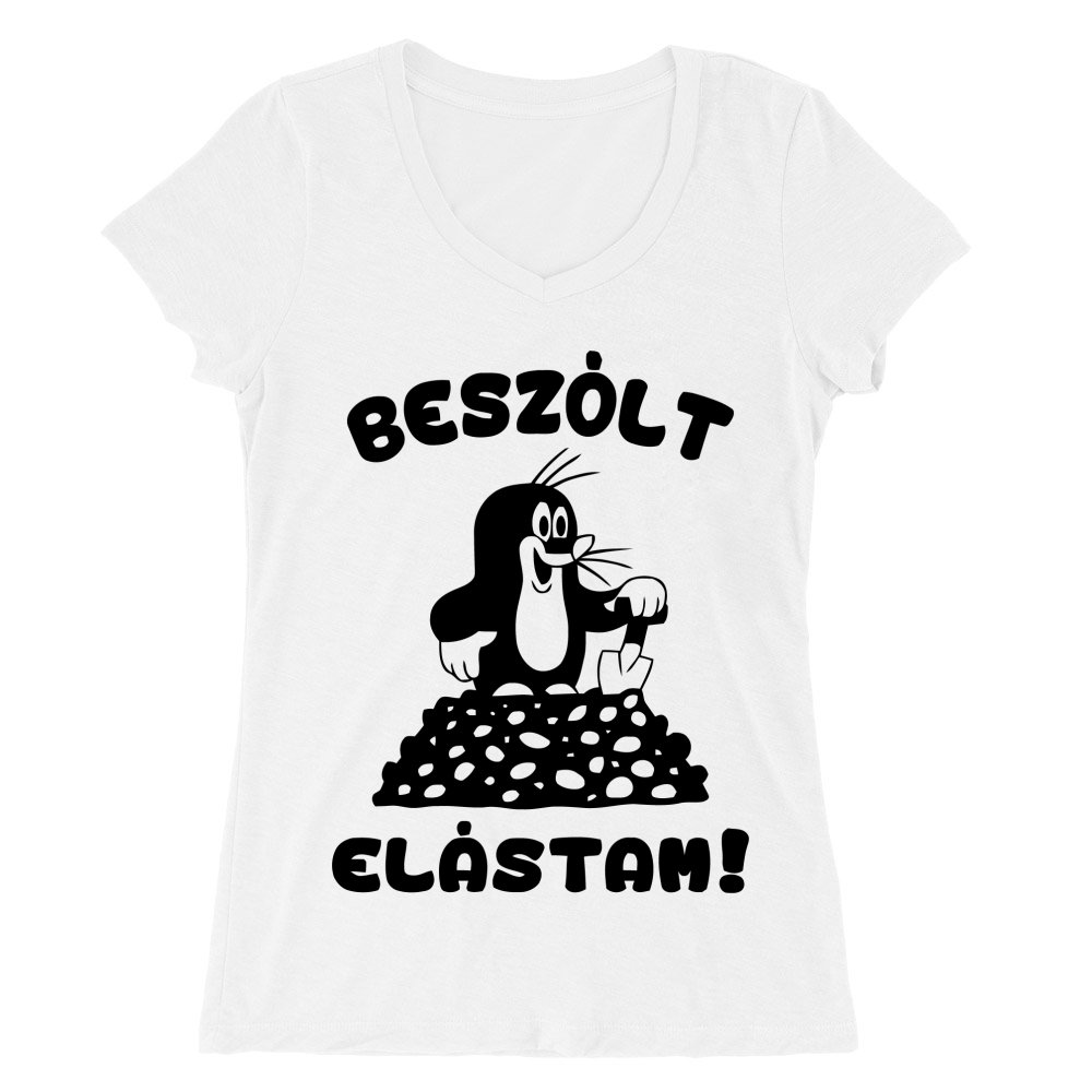Beszólt elástam Női V-nyakú Póló