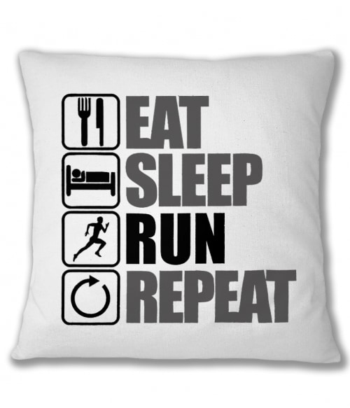 Eat Sleep Run Sport Párnahuzat - Szabadidő