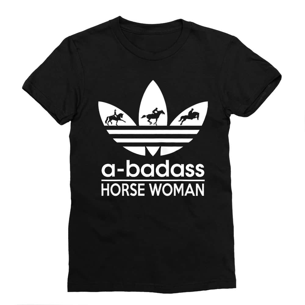 Badass horse woman Férfi Testhezálló Póló