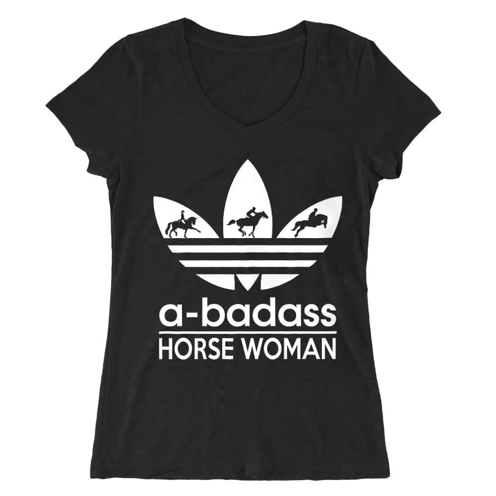 Badass horse woman Női V-nyakú Póló