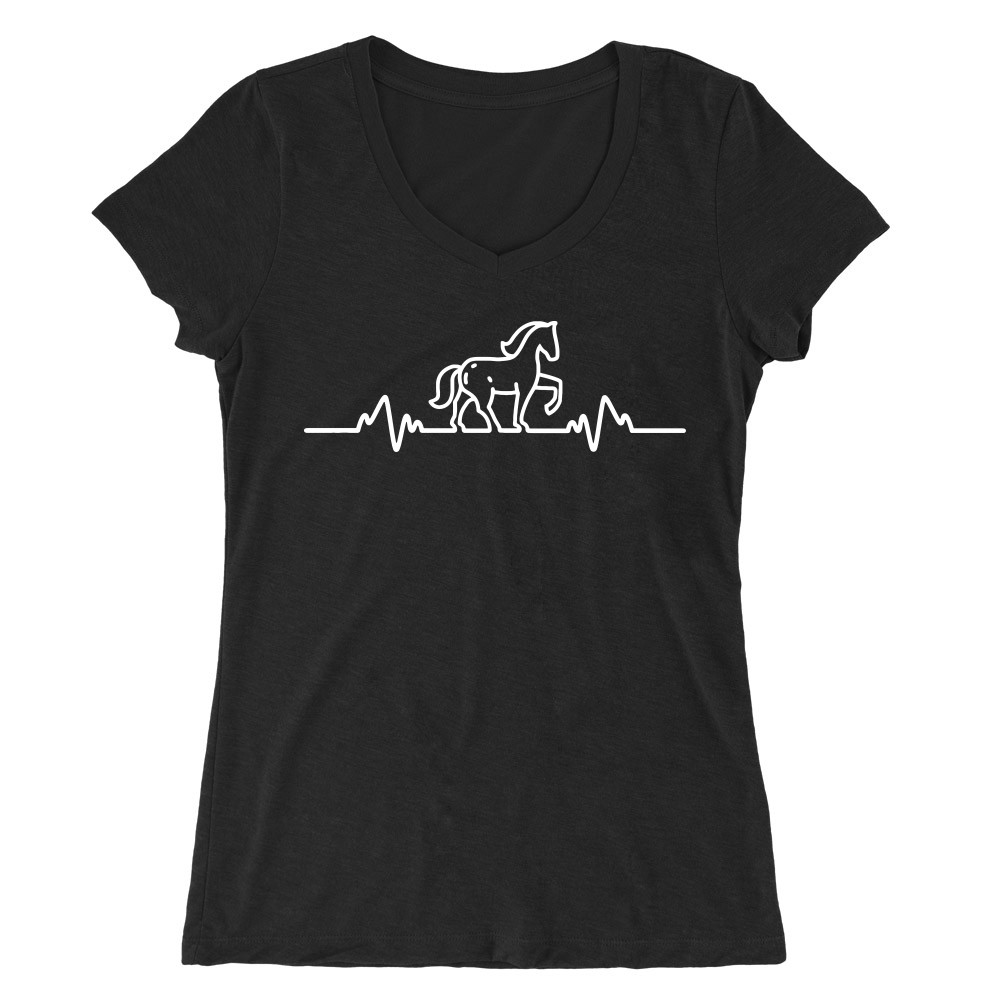 Horse EKG Női V-nyakú Póló