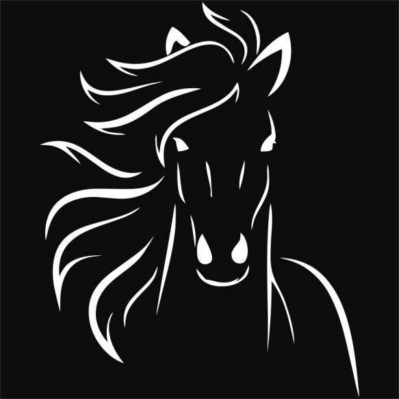 Horse Lineart Állatos Pólók, Pulóverek, Bögrék - Lovas