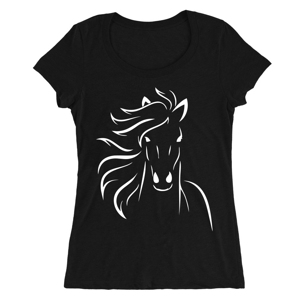 Horse Lineart Női O-nyakú Póló