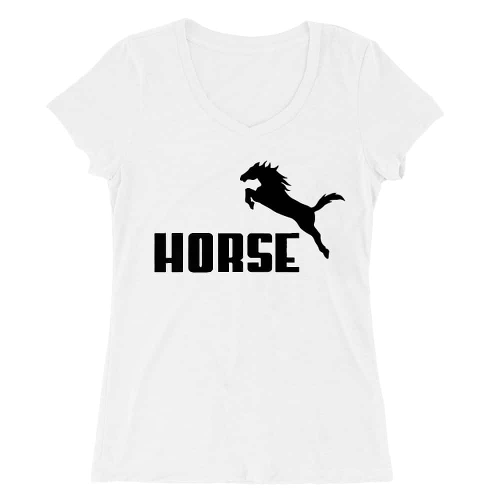 Horse Logo Női V-nyakú Póló
