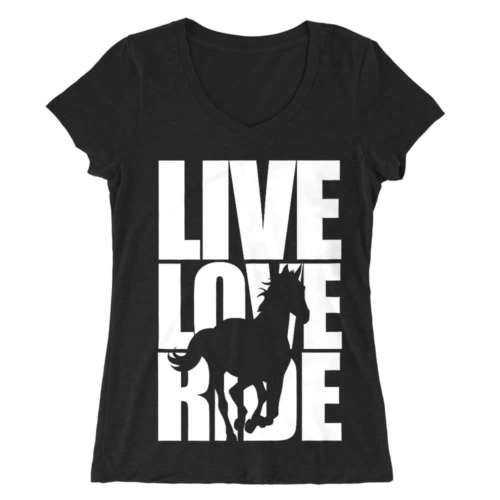 Live Love Ride Női V-nyakú Póló