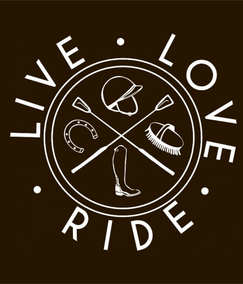 Live Love Ride Icons Lovas Pólók, Pulóverek, Bögrék - Lovas