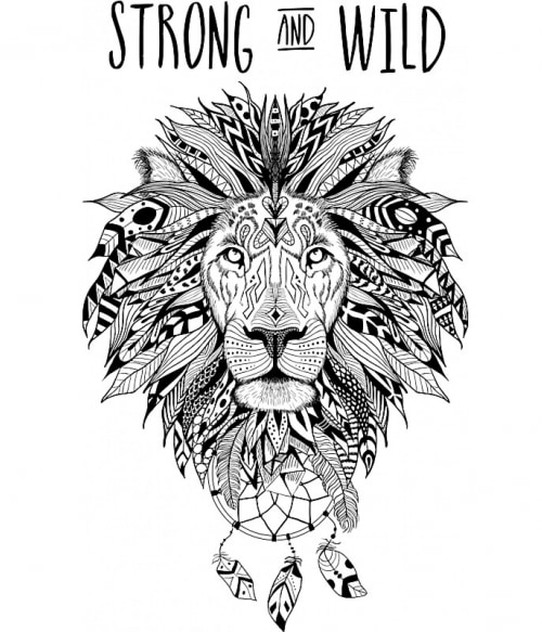 Strong and wild lion Oroszlános Pólók, Pulóverek, Bögrék - Oroszlános