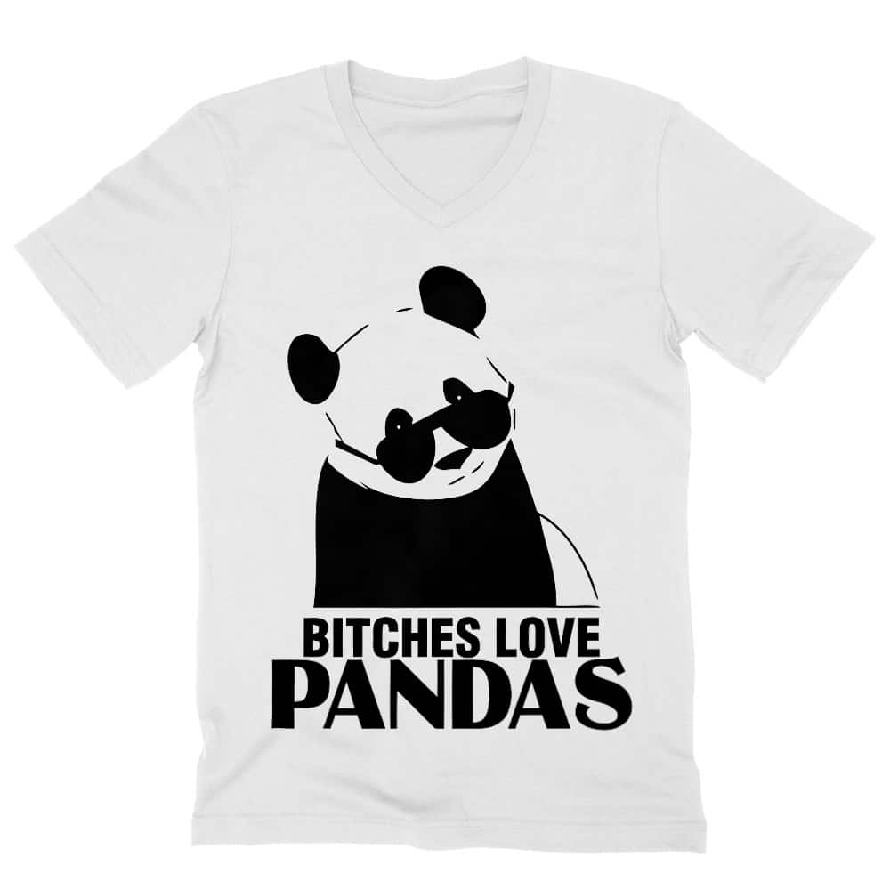 Bitches Love Pandas Férfi V-nyakú Póló