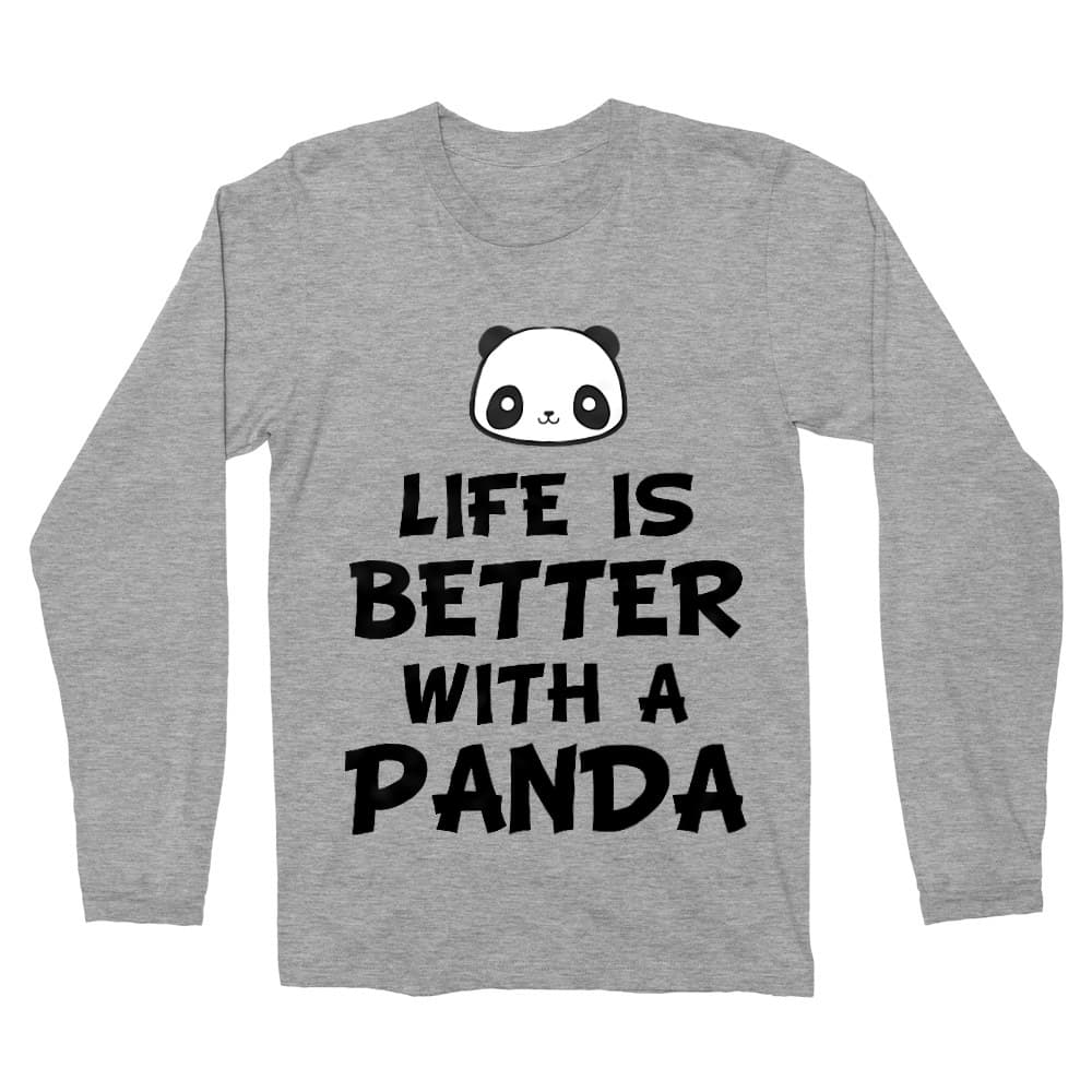 Life is better with a Panda Férfi Hosszúujjú Póló
