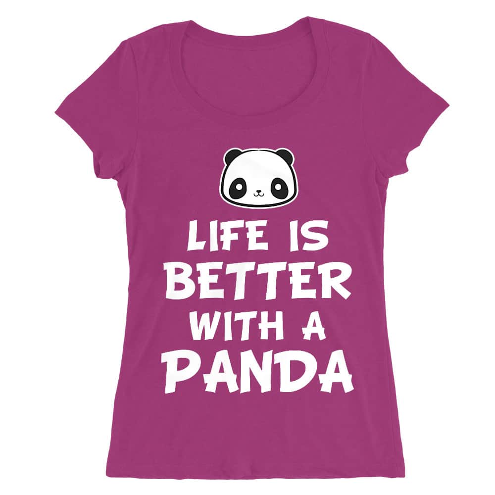 Life is better with a Panda Női O-nyakú Póló