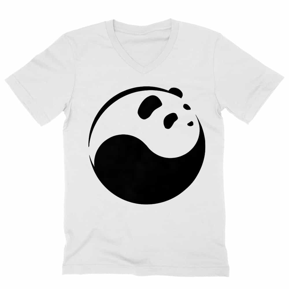 Yin Yang Panda Férfi V-nyakú Póló