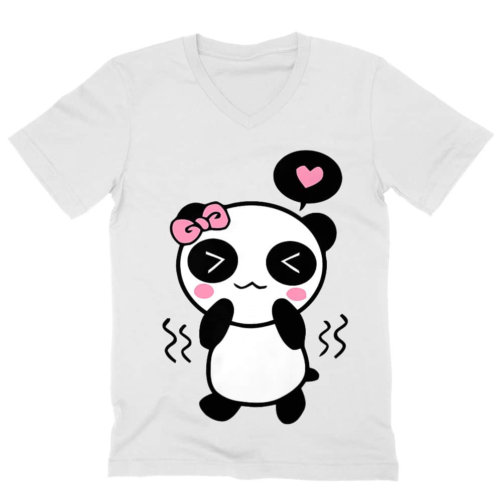Panda Girl Férfi V-nyakú Póló