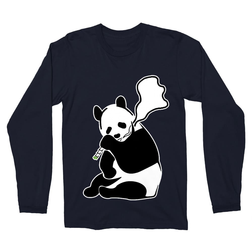 Smoking Panda Férfi Hosszúujjú Póló
