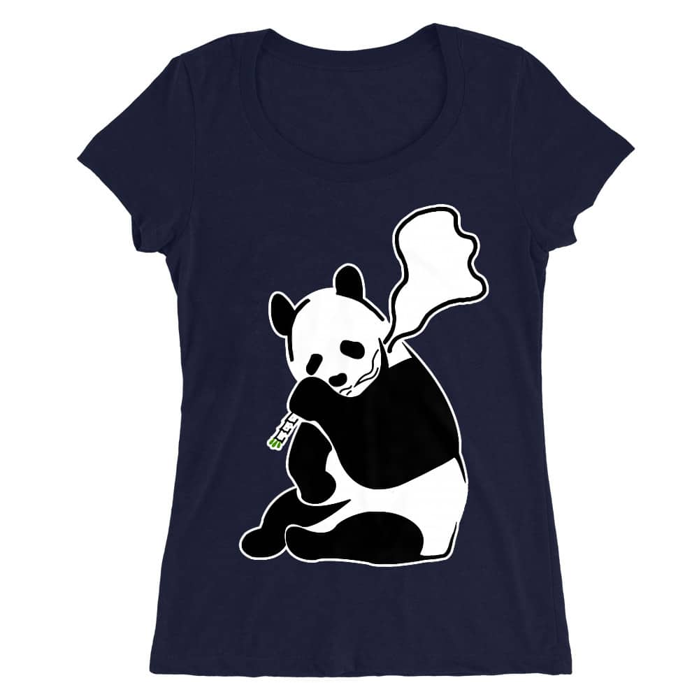 Smoking Panda Női O-nyakú Póló