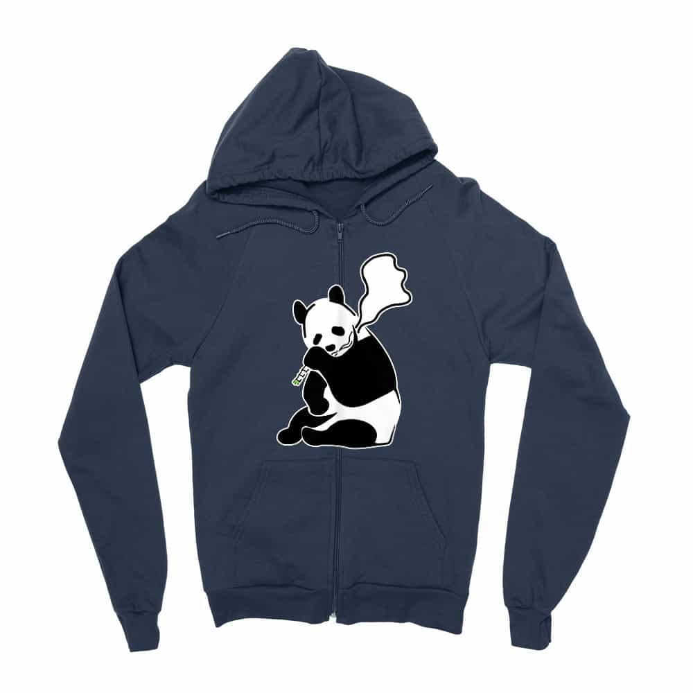 Smoking Panda Zipzáros Pulóver