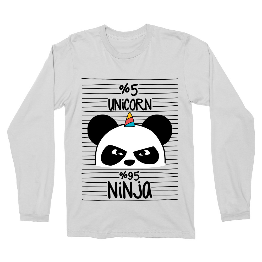 Unicorn Ninja Panda Férfi Hosszúujjú Póló