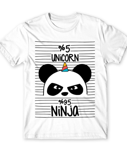 Unicorn Ninja Panda Állatos Férfi Póló - Pandás