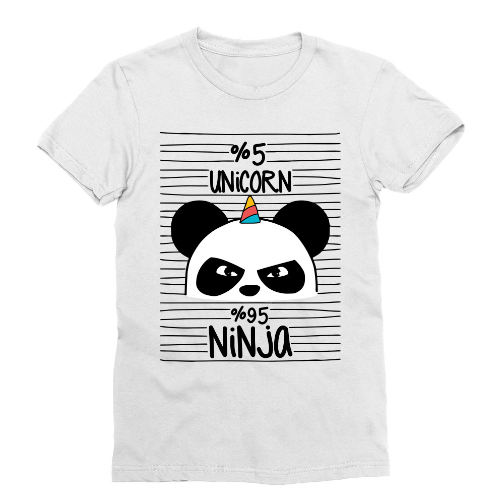 Unicorn Ninja Panda Férfi Testhezálló Póló