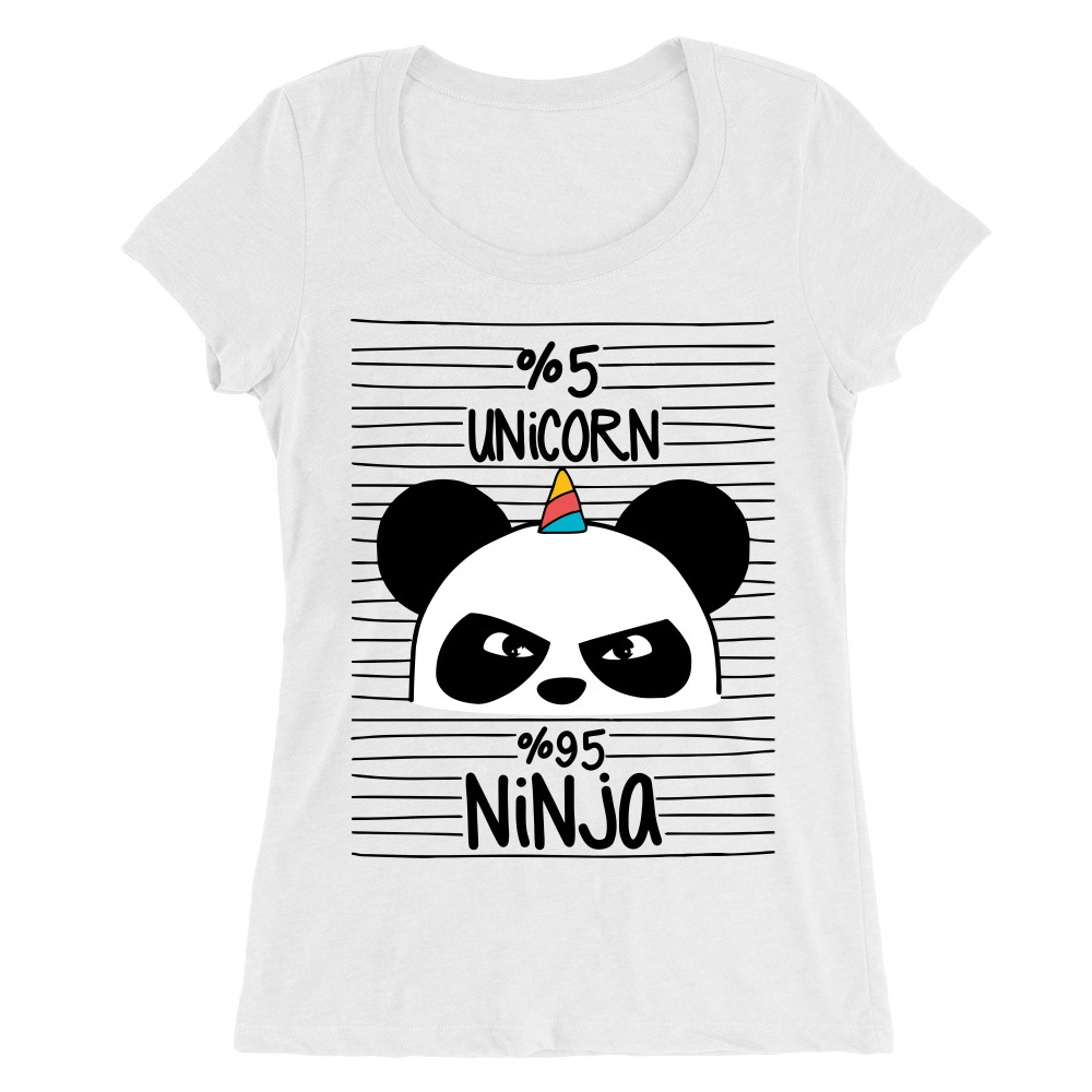 Unicorn Ninja Panda Női O-nyakú Póló