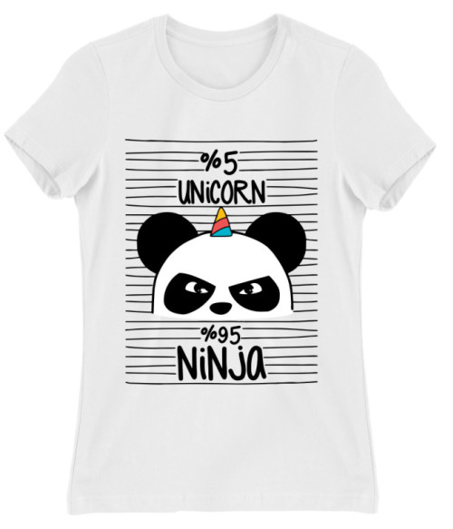 Unicorn Ninja Panda Állatos Női Póló - Pandás