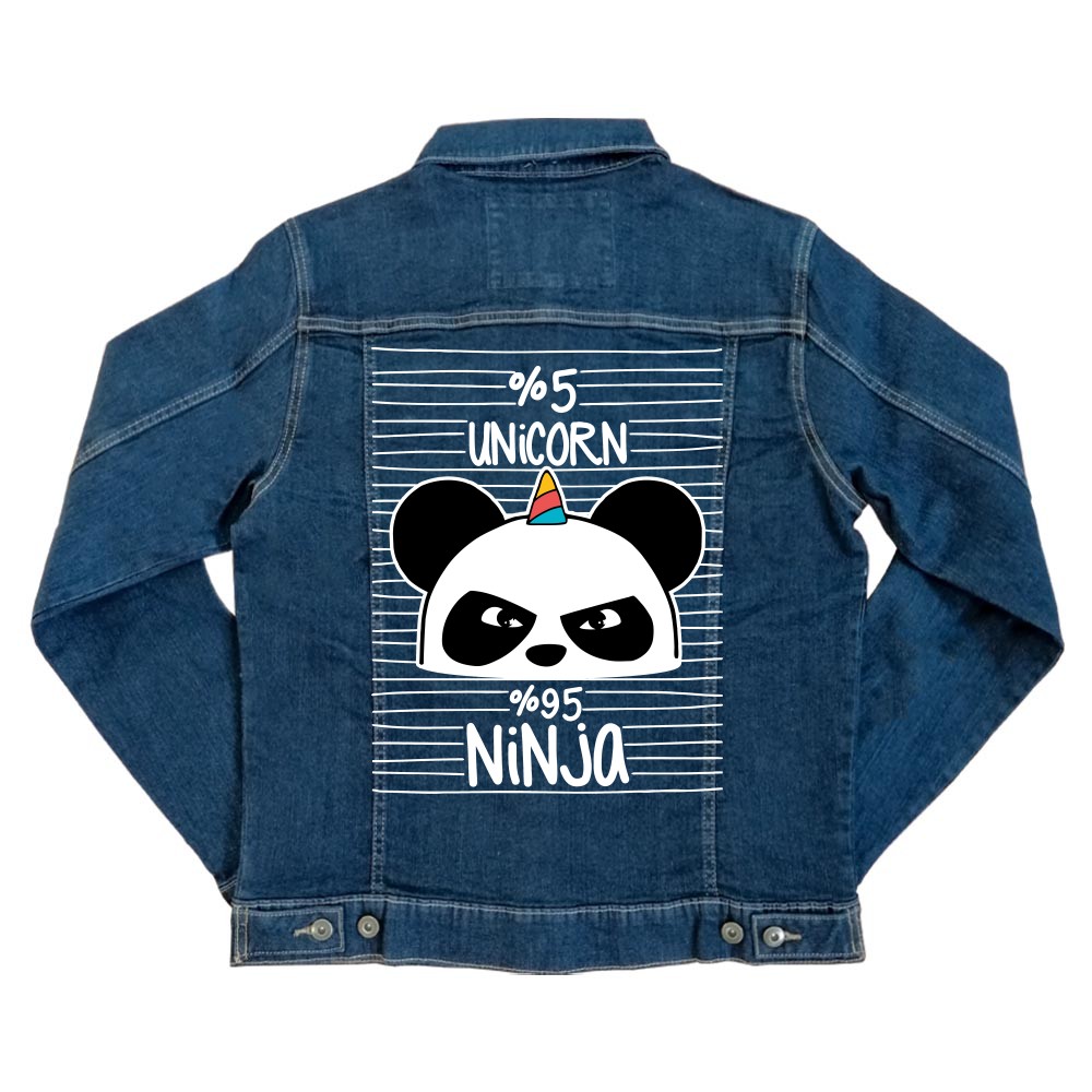 Unicorn Ninja Panda Unisex Farmerkabát