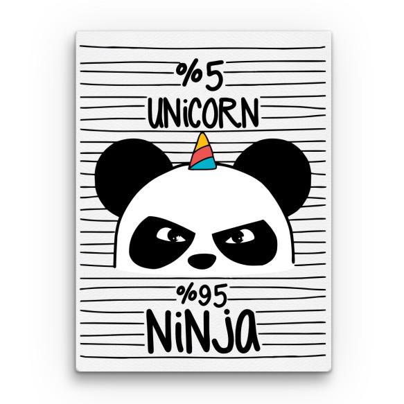 Unicorn Ninja Panda Állatos Vászonkép - Pandás