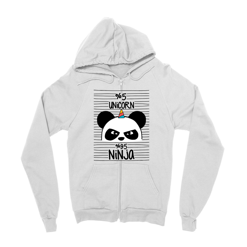 Unicorn Ninja Panda Zipzáros Pulóver