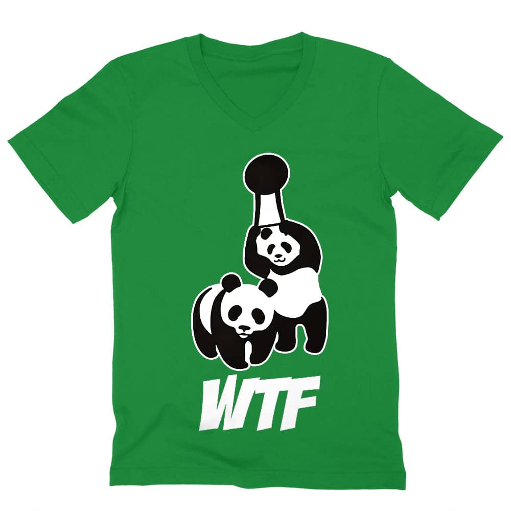 WTF Panda Férfi V-nyakú Póló