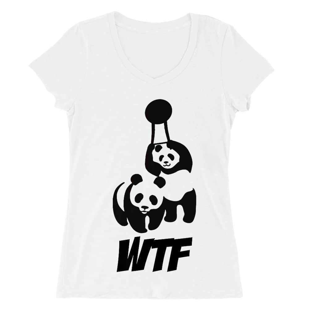WTF Panda Női V-nyakú Póló