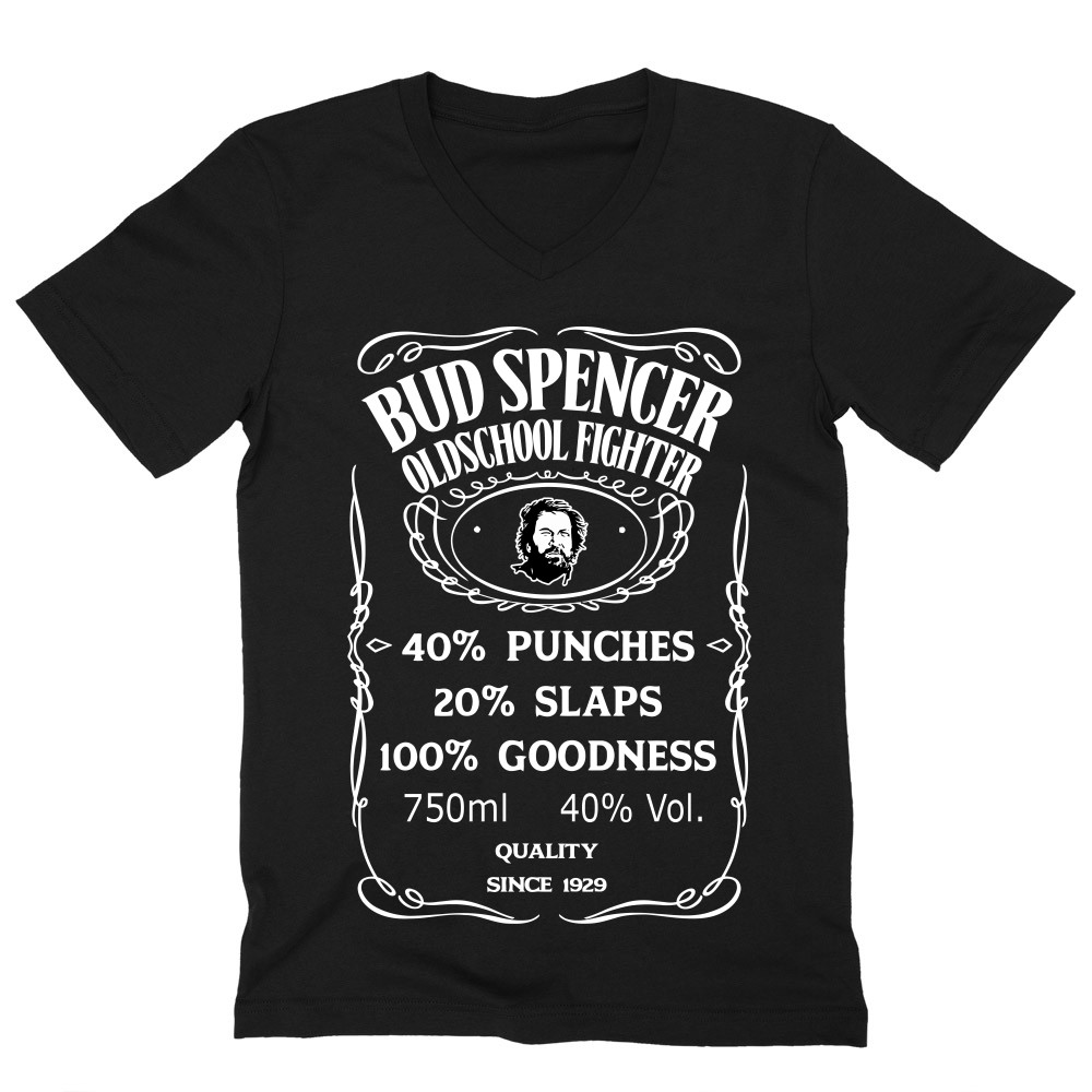 Bud Spencer-es Jack Daniel's Férfi V-nyakú Póló