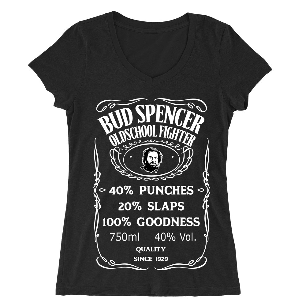Bud Spencer-es Jack Daniel's Női V-nyakú Póló