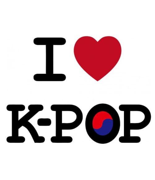 I Love K-Pop K-Pop K-Pop K-Pop Pólók, Pulóverek, Bögrék - Zene