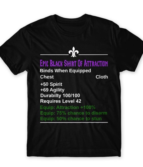 Epic Black Shirt Of Attraction World of Warcraft Férfi Póló - World of Warcraft