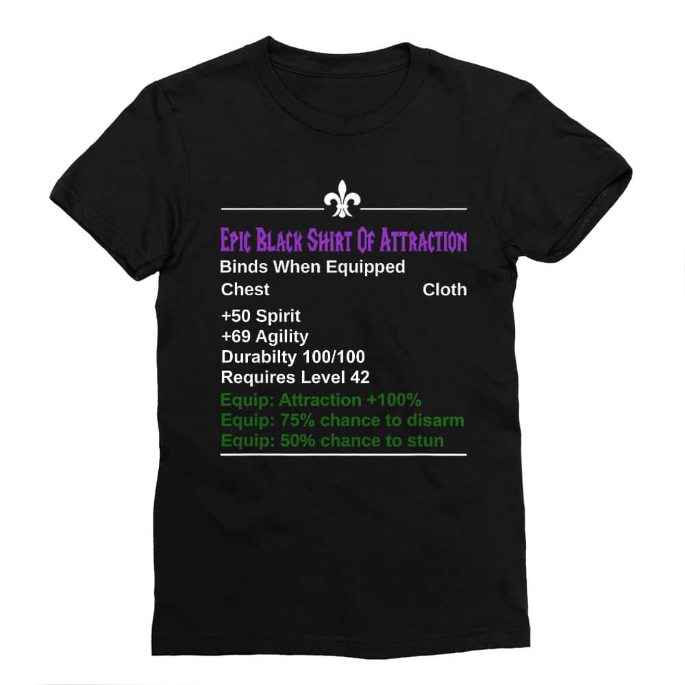 Epic Black Shirt Of Attraction Férfi Testhezálló Póló