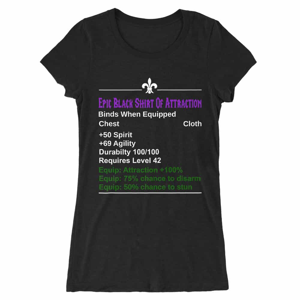 Epic Black Shirt Of Attraction Női Hosszított Póló