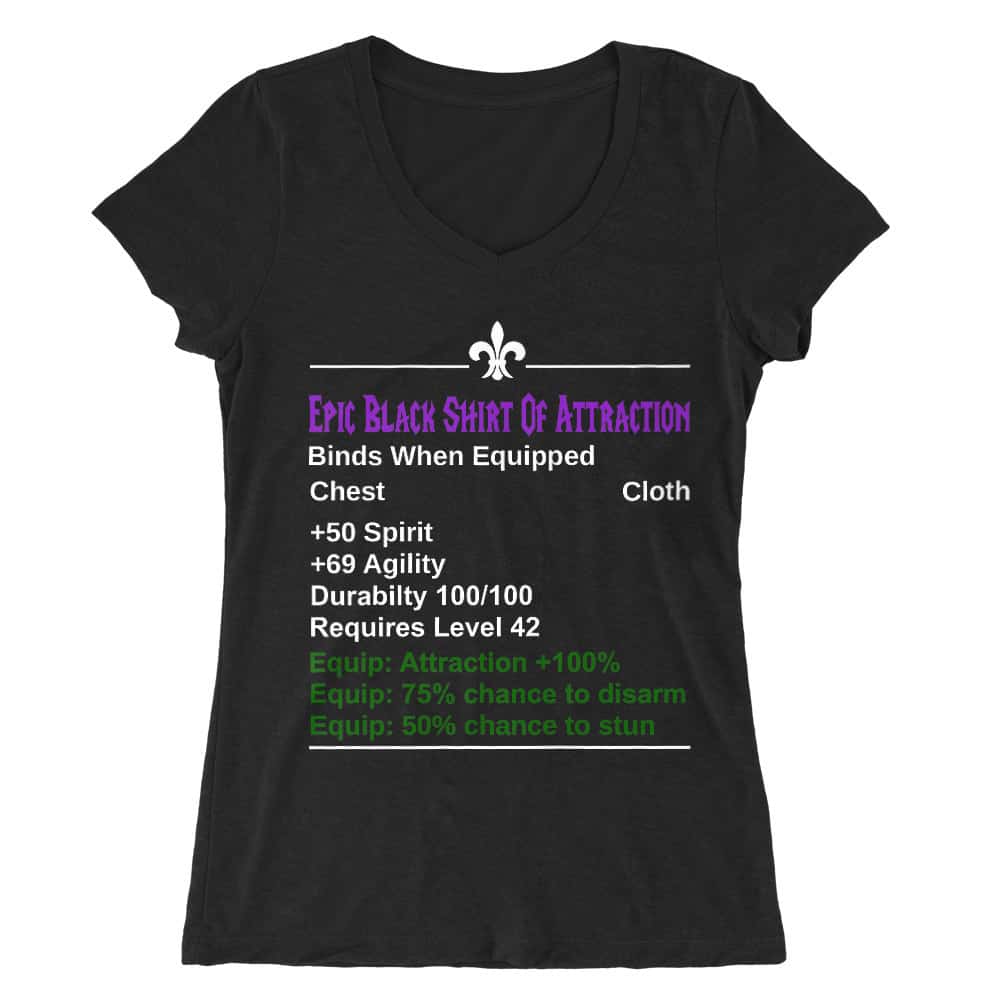 Epic Black Shirt Of Attraction Női V-nyakú Póló