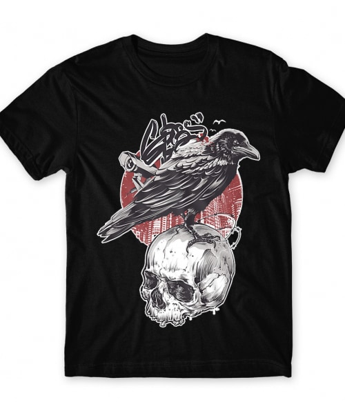 Raven skull Stílus Férfi Póló - Stílus