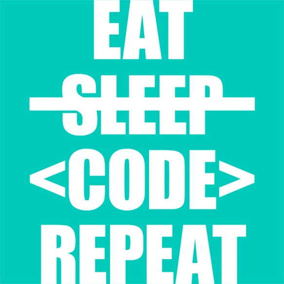 Eat sleep code Irodai Pólók, Pulóverek, Bögrék - Programozó