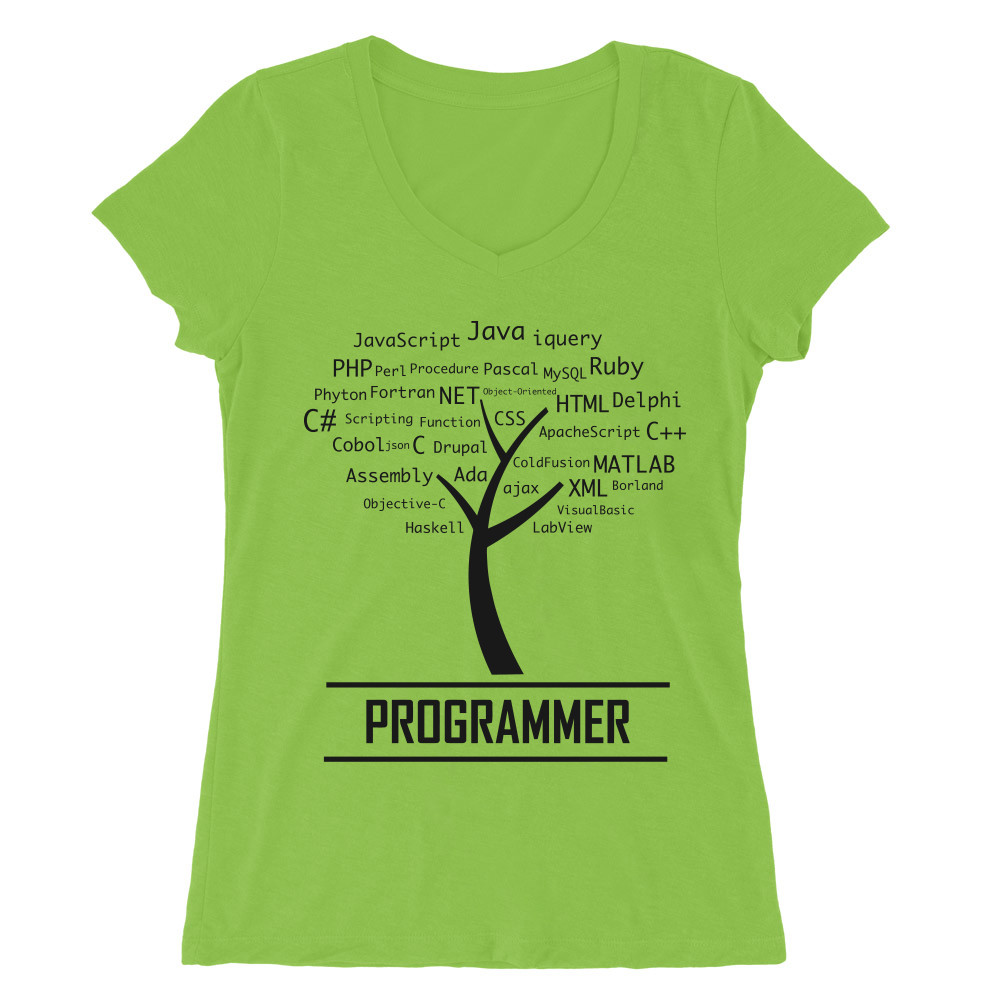 Programmer tree Női V-nyakú Póló