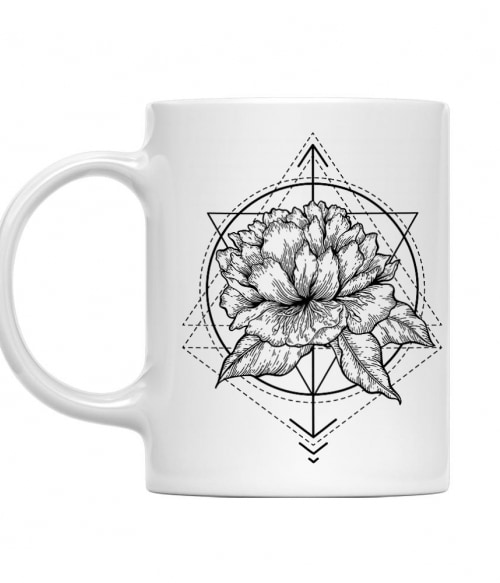 Geometric flower tattoo Virágos Bögre - Virágos