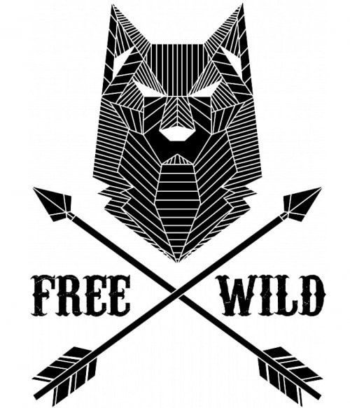 Free wild wolf Farkasos Pólók, Pulóverek, Bögrék - Farkasos