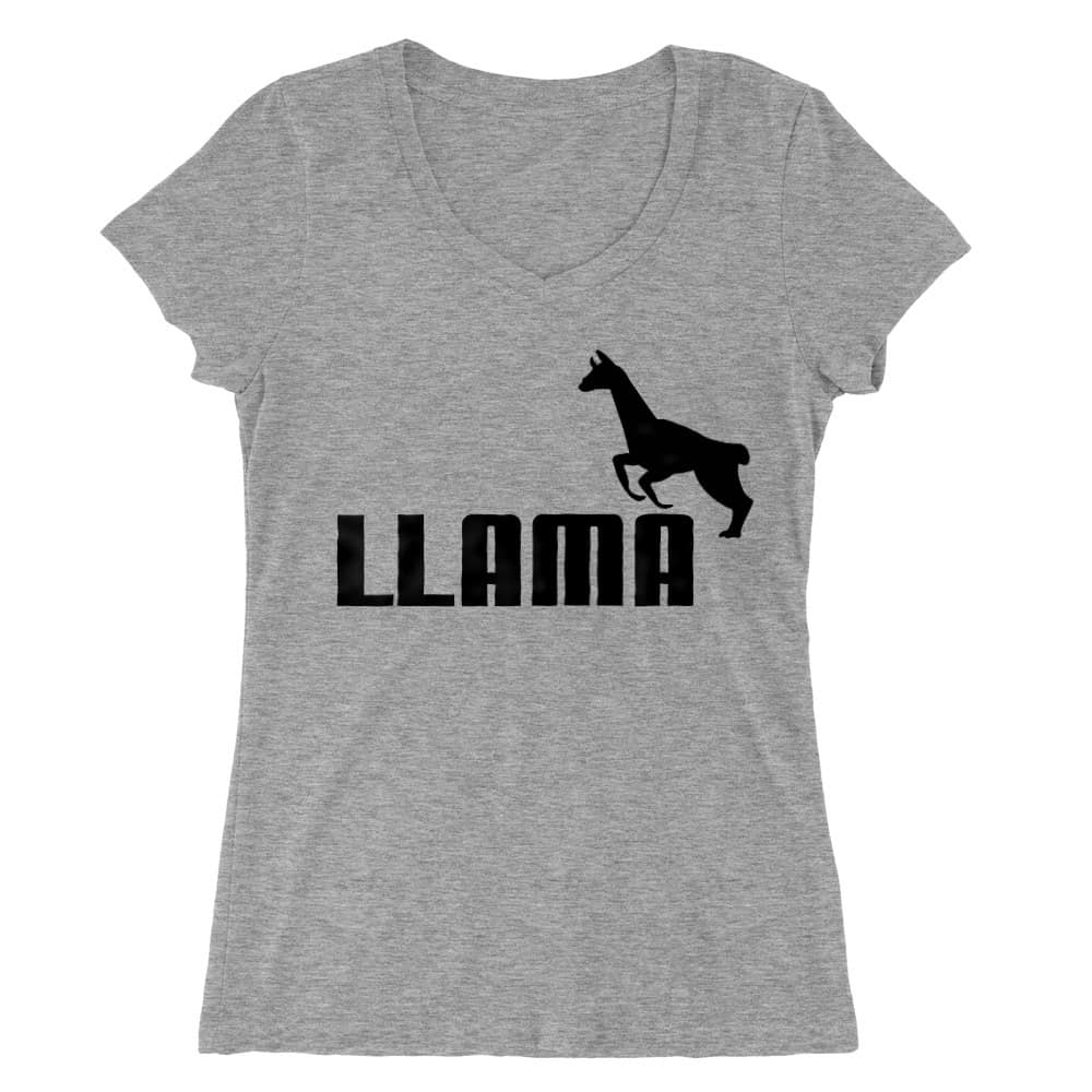 Llama logo Női V-nyakú Póló
