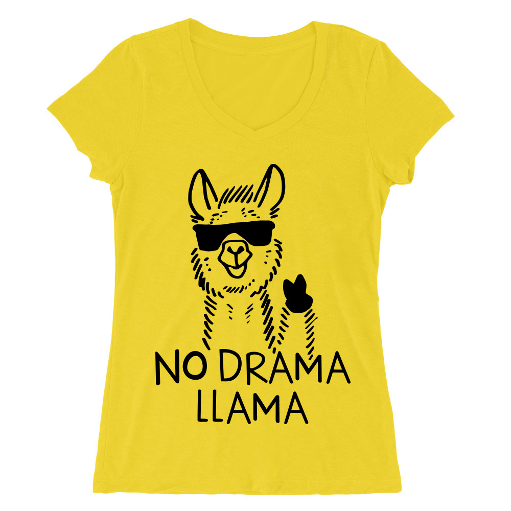 No drama llama Női V-nyakú Póló