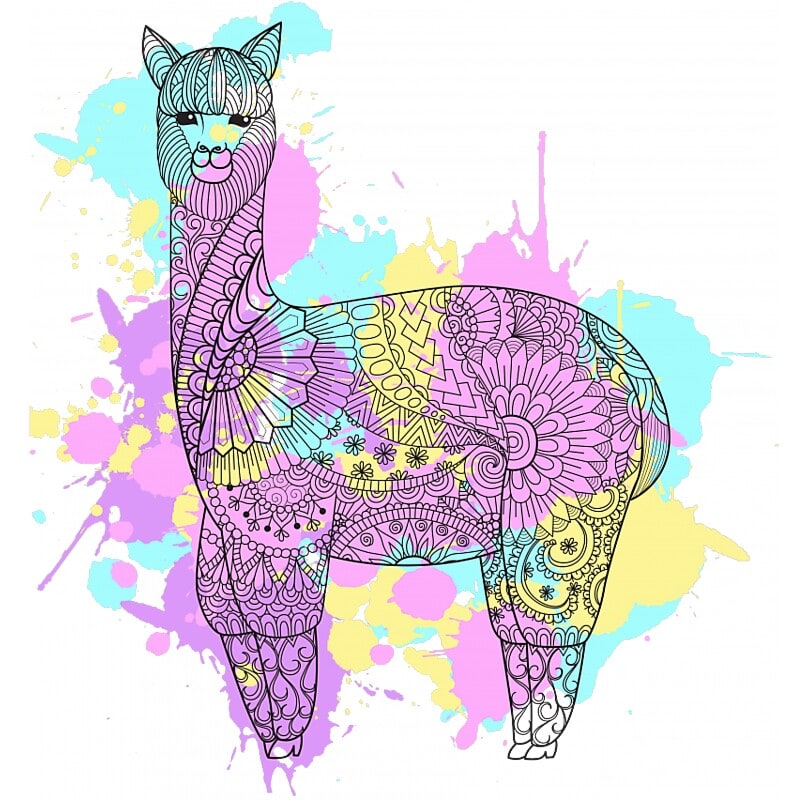 Watercolor llama
