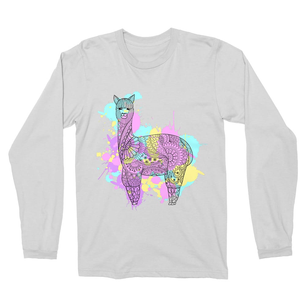 Watercolor llama Férfi Hosszúujjú Póló