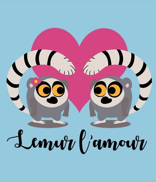 Lemur l'amour Lemúr Pólók, Pulóverek, Bögrék - Lemúr