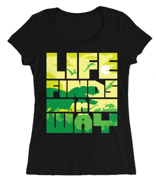 Life finds a way Póló - Ha Jurassic Park rajongó ezeket a pólókat tuti imádni fogod!